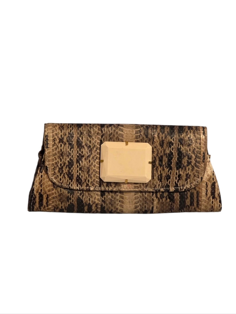 Natural Python Snakeskin Clutch, Vinyage